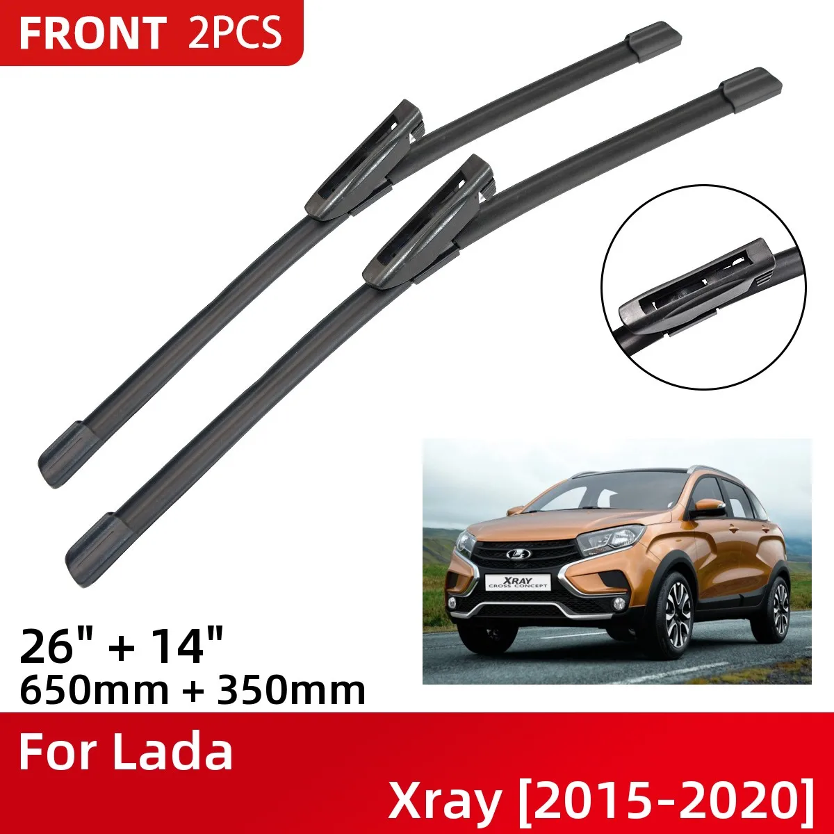 

Front Wiper Blades For Lada Xray 2015-2020 Windshield Windscreen Window 26"+14" 2015 2016 2017 2018 2019 2020