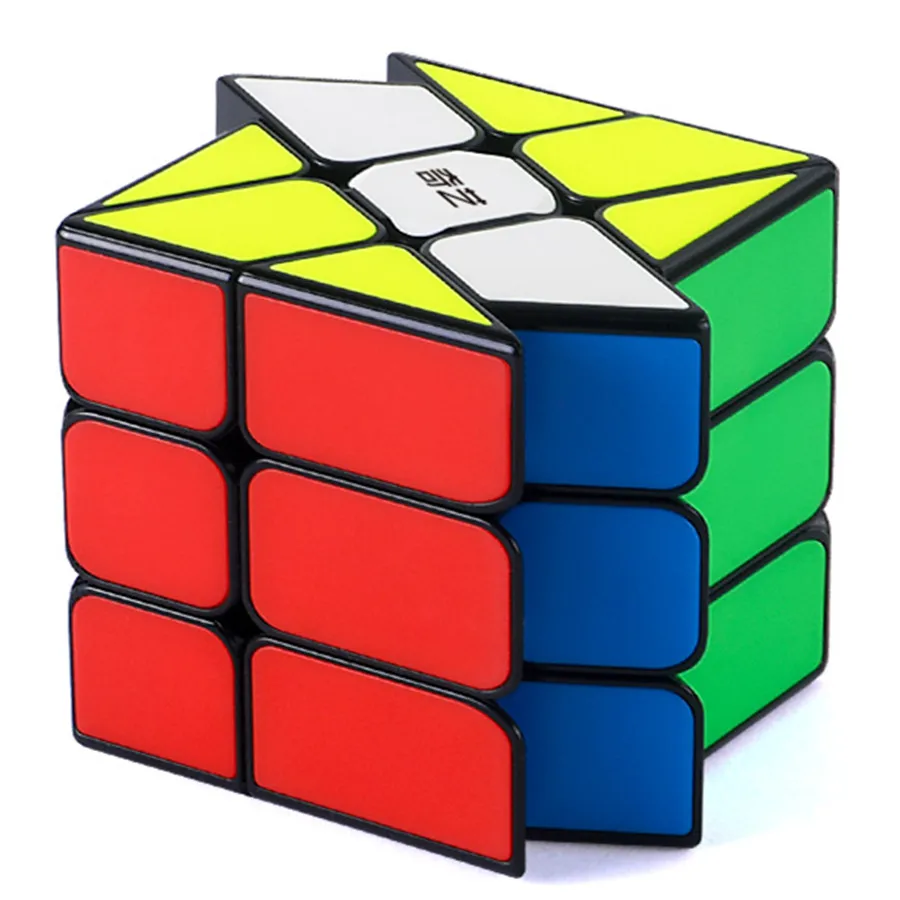 مكعب سحري مدمج Qiyi ، ألعاب تعليمية ، لغز Cubo للتعلم ، تصميم بلاط مدمج ، S طاحونة الهواء محور S