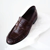 Large size Women's Luxury Loafers Genuine Leather Thick Heel Slip On Spring Autumn Shoes Work Daily Commuter Leather Shoes - Image 3
