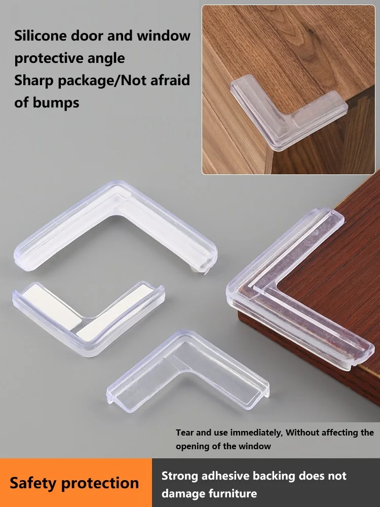 Silicone Corner Protector Window Protector Anti-Collision Bag Right Angle Sharp Corner Guard for Glass Collision Prevention