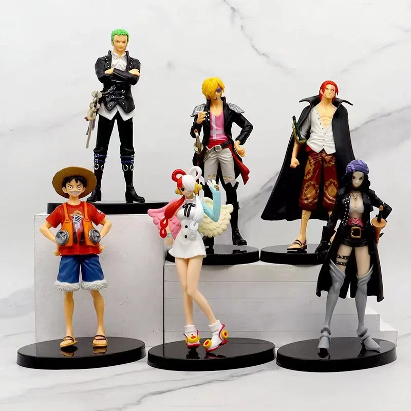 Anime fiugre OnePiece palgantong Nami Uta Luffy Zoro Sanji Robin Shanks Anime model figure kid gift