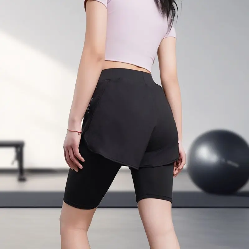 Sommer Damen Kompressions-Shorts Laufen Fitness Workout Gym Enge Athletische Schnelltrocknende Sport-Badminton-Shorts Kurze Hose – Detail 6