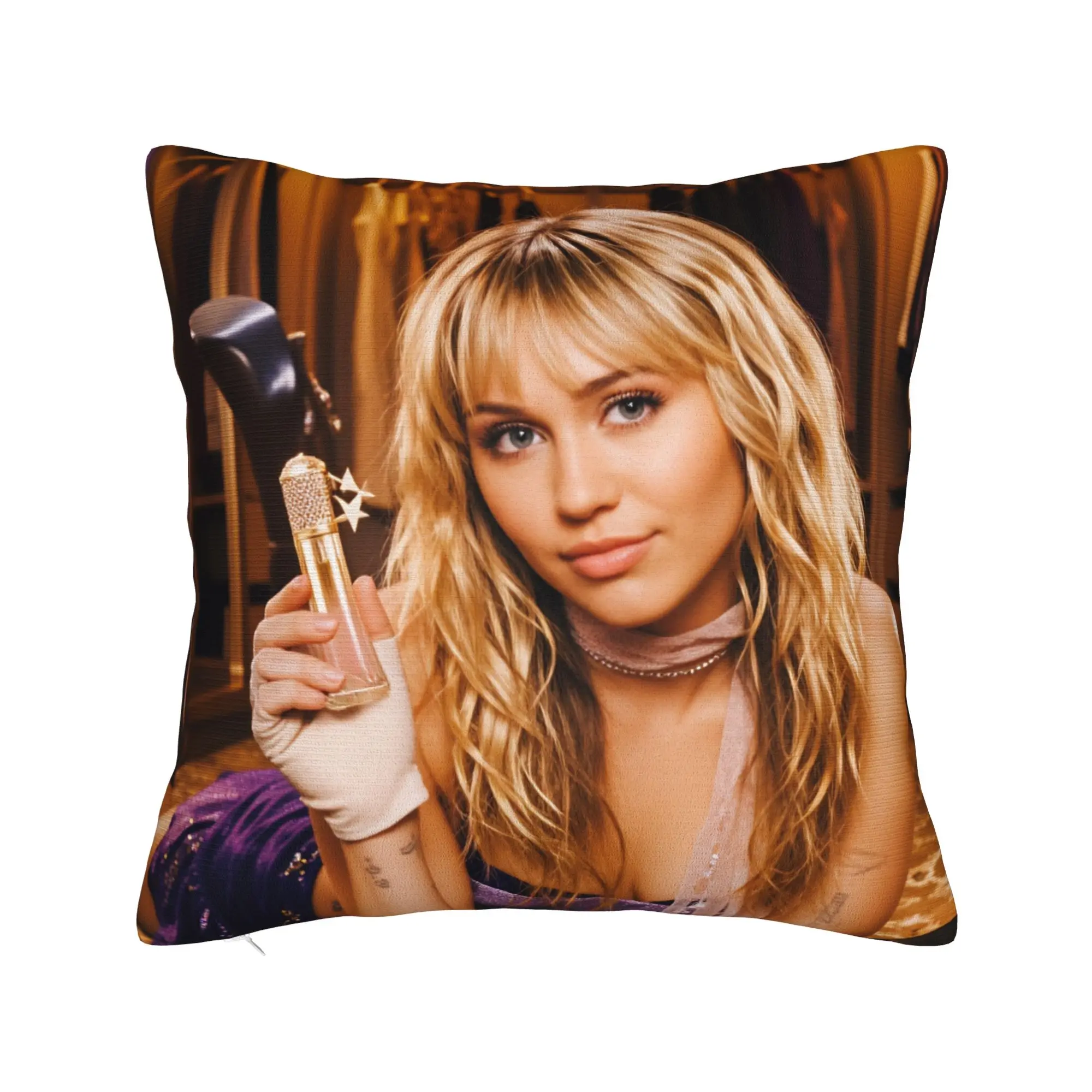 Singer Mileys Cyruss Pillow Case  Design Pillow Cover Funny Pillowcases For Sofa Bedroom Home Decor