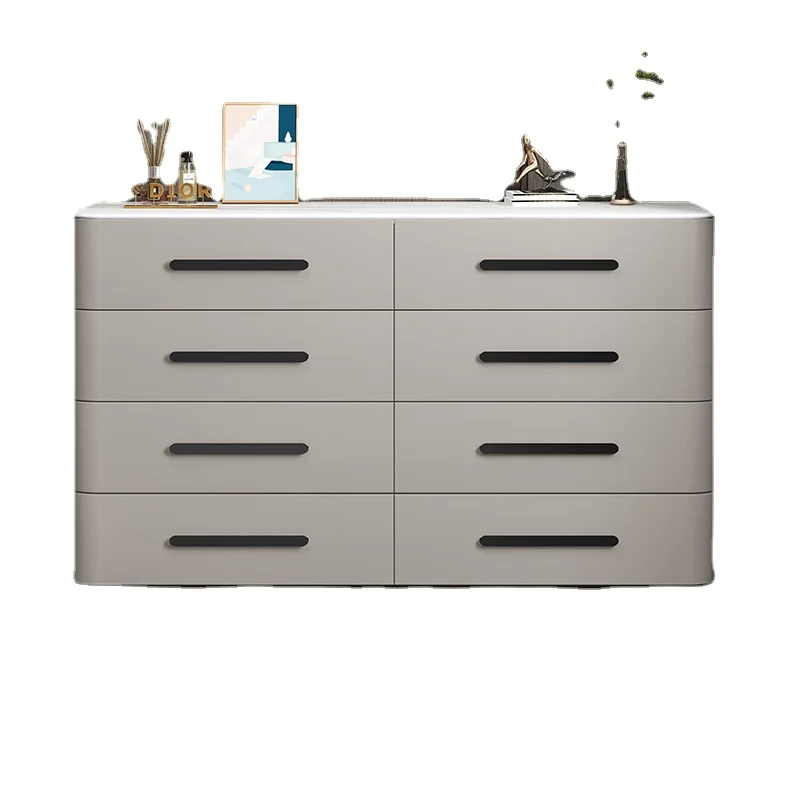 

Modern Minimalist Chest of Drawers Solid Wood Stone Plate Chest of Six Drawers Living Room Storage Locker Bedroom