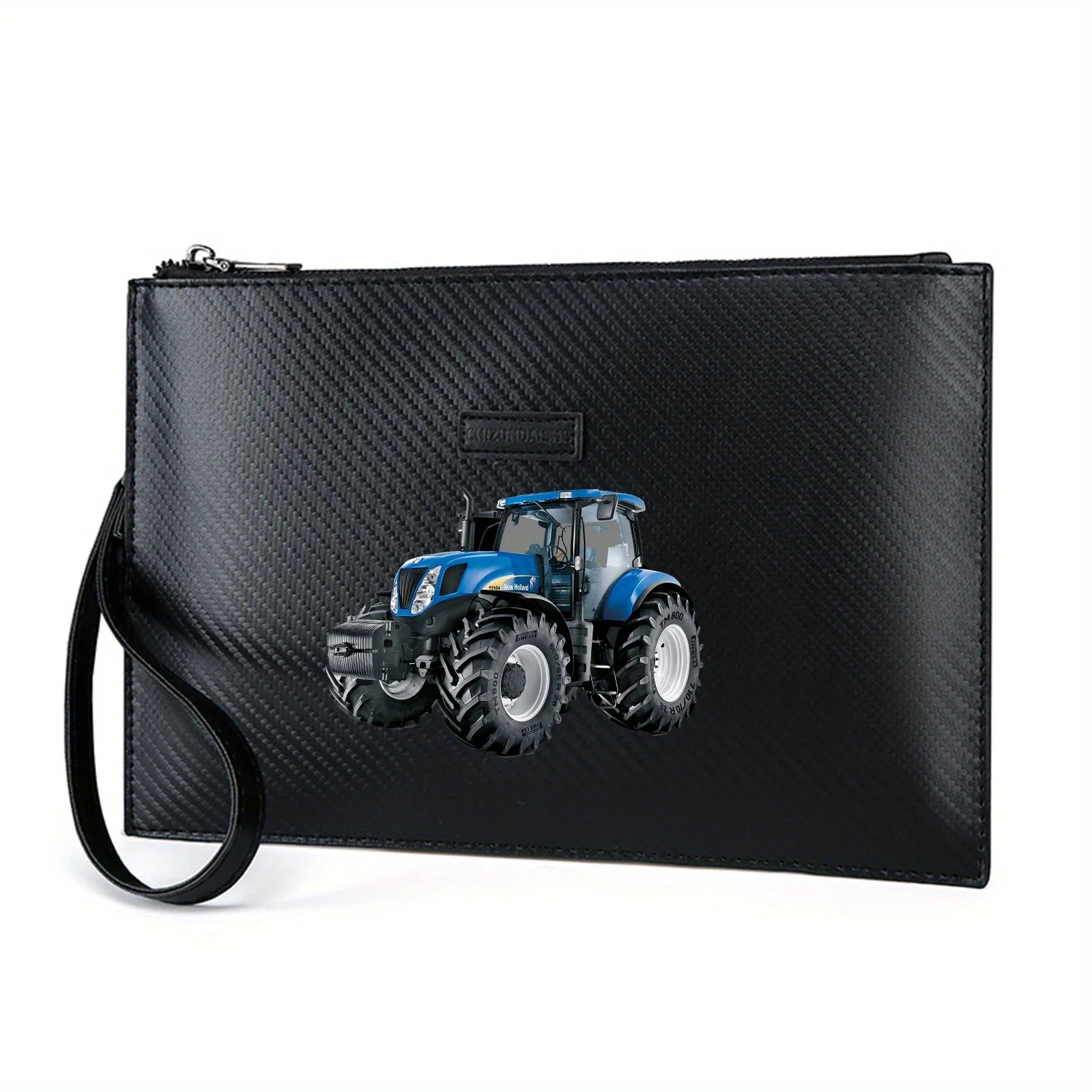 جرار أزرق بعجلات سوداء حقيبة يد رجالية أنيقة مطبوعة من البولي يوريثان عصرية وعملية للحمل اليومي #1