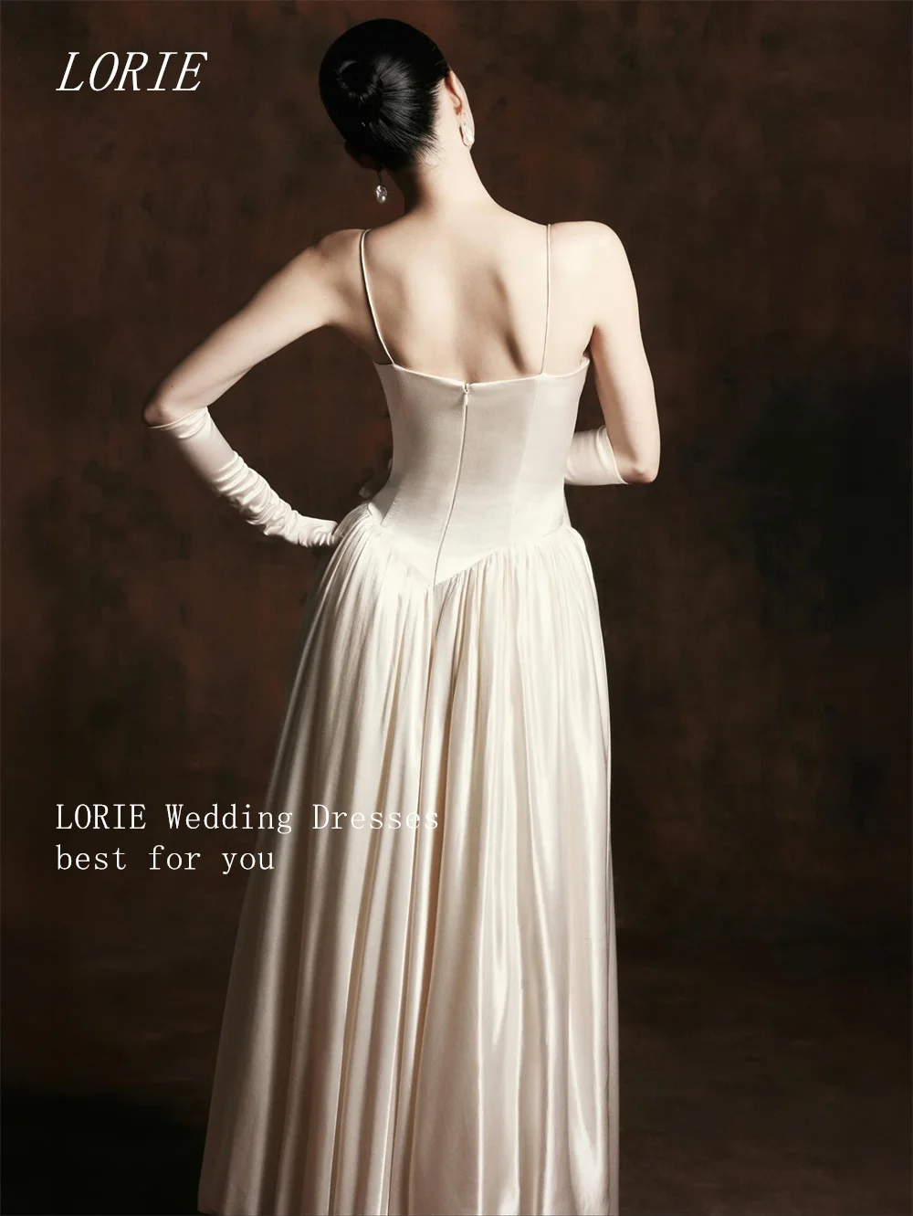 LORIE Luxury Straight Wedding Dress Elegant Spaghetti Strap Bridal Dresses Simple Strapless Wedding Gown Customized 2026