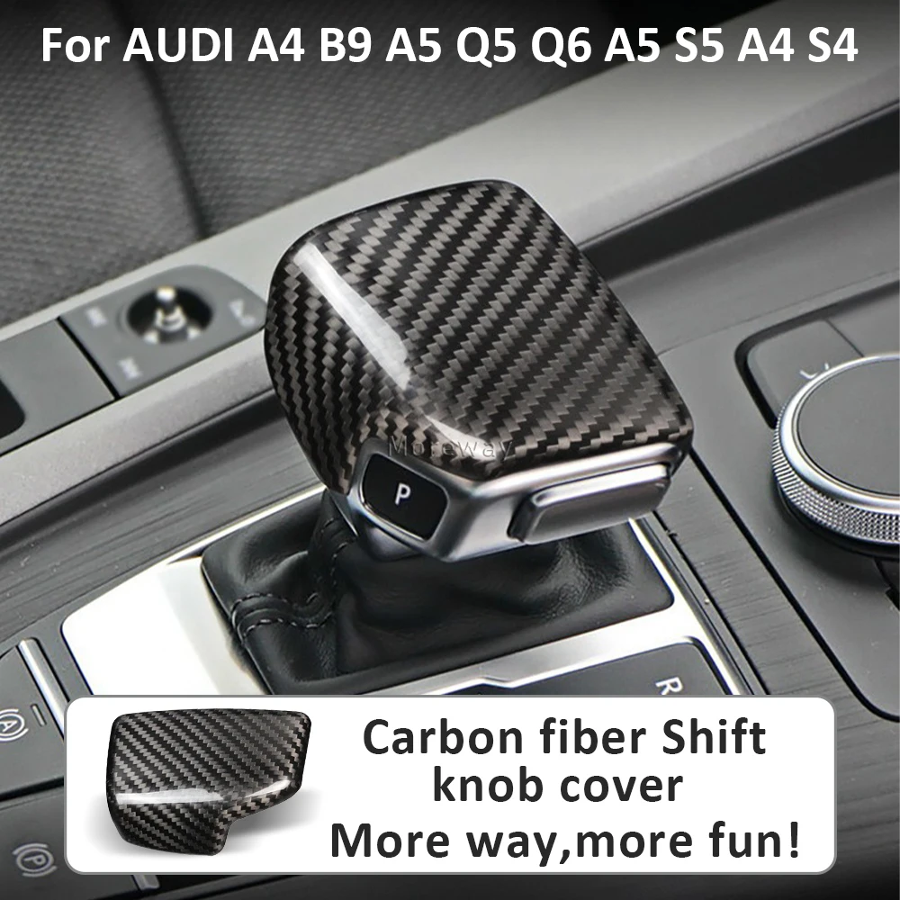 

RHD Carbon Fiber Shift Knob Cover Gear Lever Stick Shifter Cap For AUDI A4 B9 A5 Q5 Q6 S5 S4 RS5 2021 2022 Car Accessories