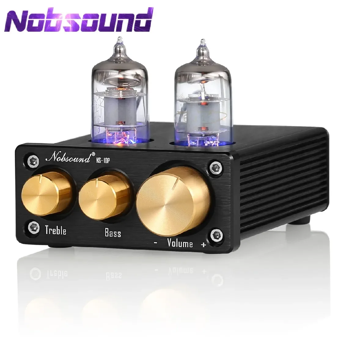 

Nobsound NS-10P Mini Vacuum Tube Preamp HiFi Audio 6J1 Valve Pre-Amplifier With Treble&Bass Tone Control Black Audiophile