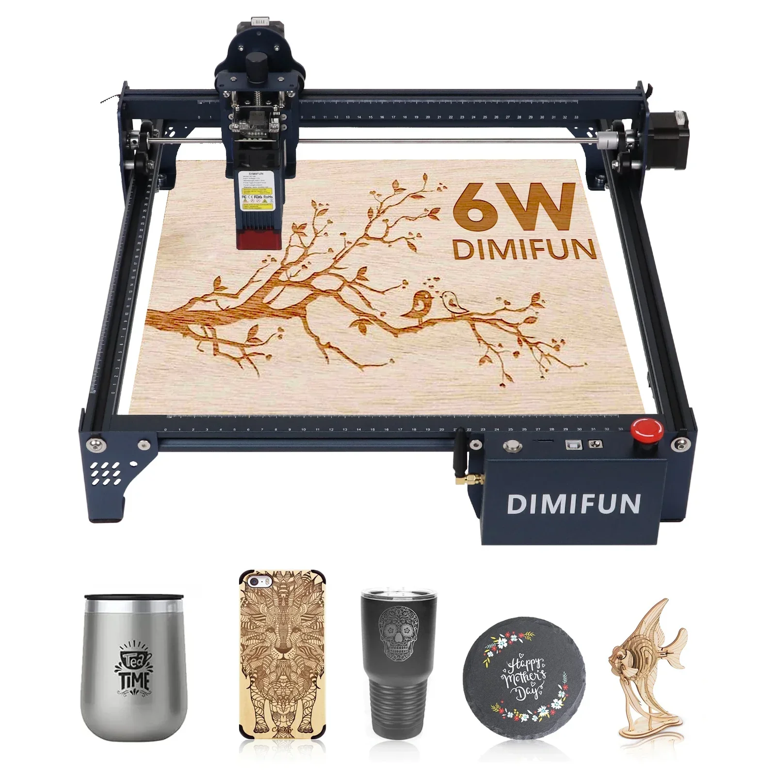 

DIMIFUN DM6 B6 Laser Engraver With Wifi Offline Control 6W Laser Engraving Cutting Machine 445±5nm Blue Light Cnc Machine