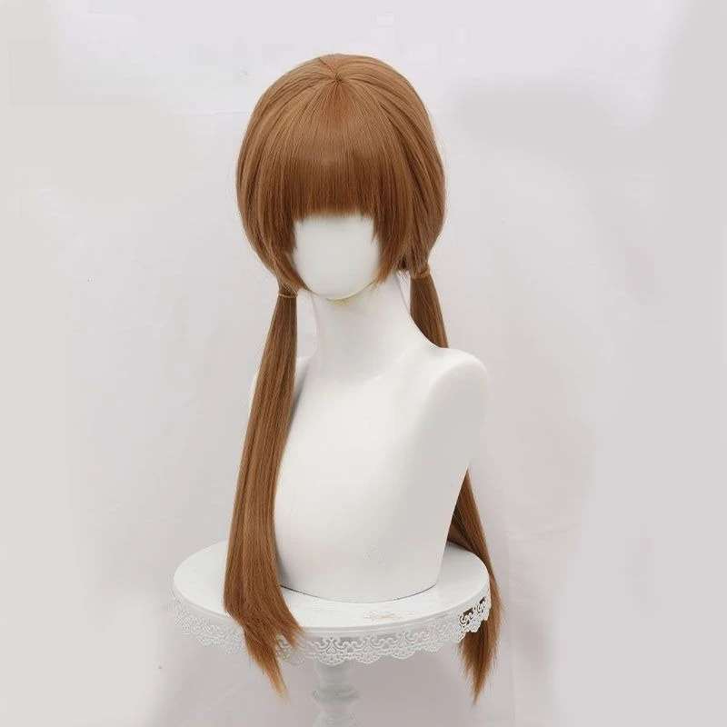 Peluca de Cosplay de My Little Monster Mizutani Shizuku, Color Marrón Claro, Cola de Caballo Doble, Fibra de Alta Temperatura, Peluca de Anime