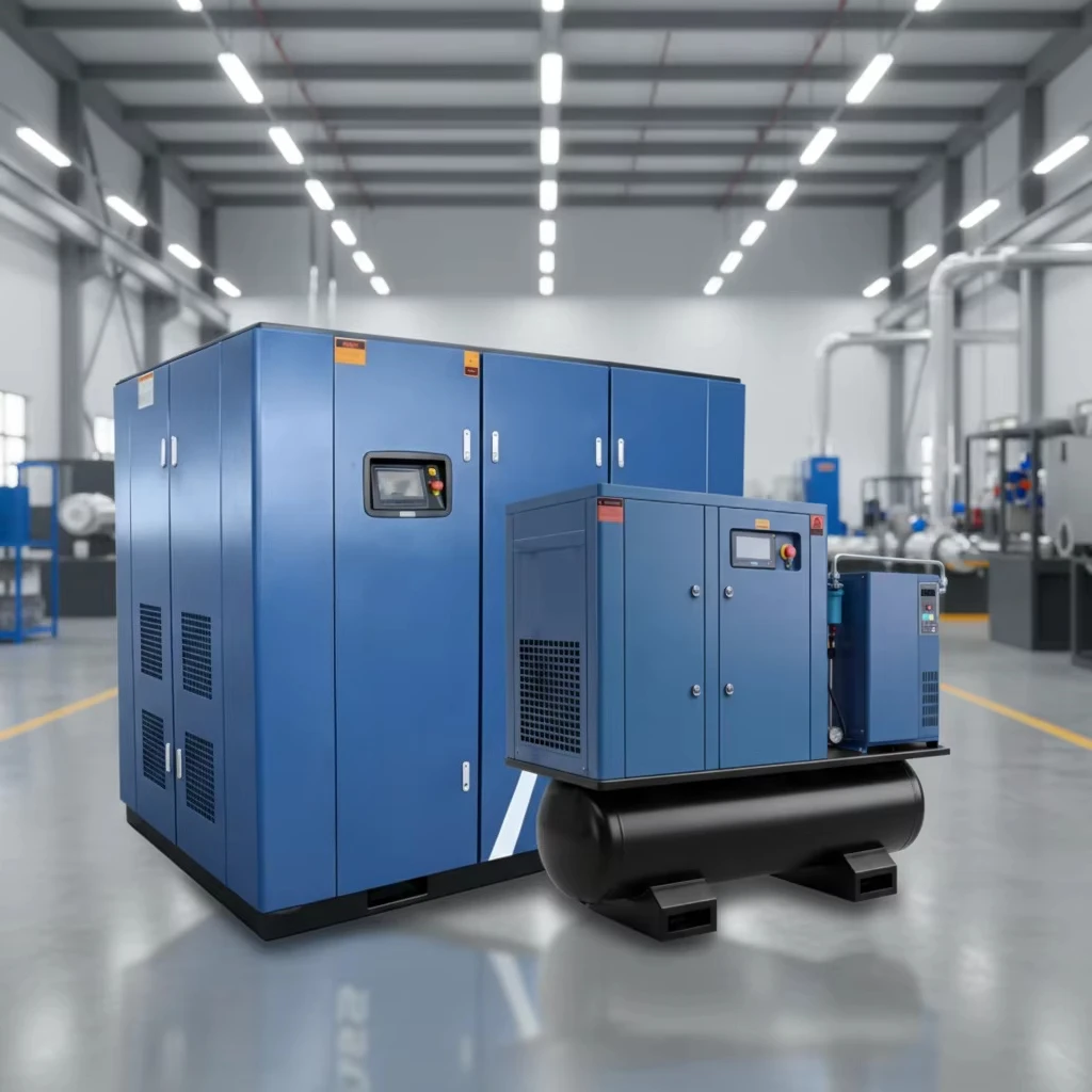 Durable Medium Pressure Air Cooled Screw Air Compressor 7.5-355KW 7.5-41M³/Min Stationary Air Dryer Tank Compresor Aire
