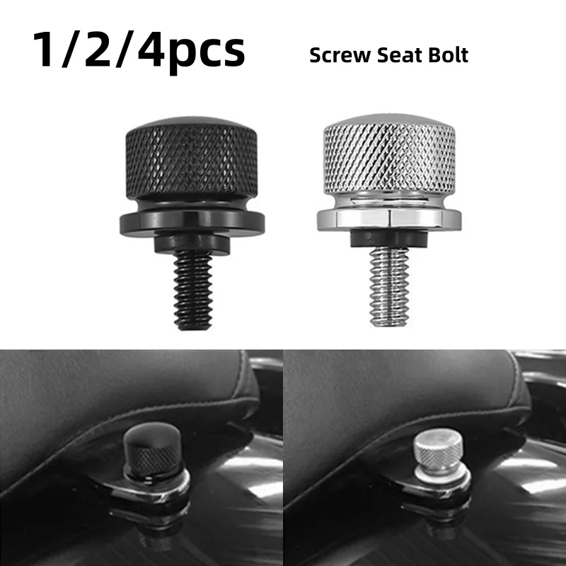 1/2/4PCS Motorcycle Seat Mount Bolt Screw 1/4' 20 Thread Seat Bolt Saddle Screw for Harley Sportster Touring Street Glide Road
