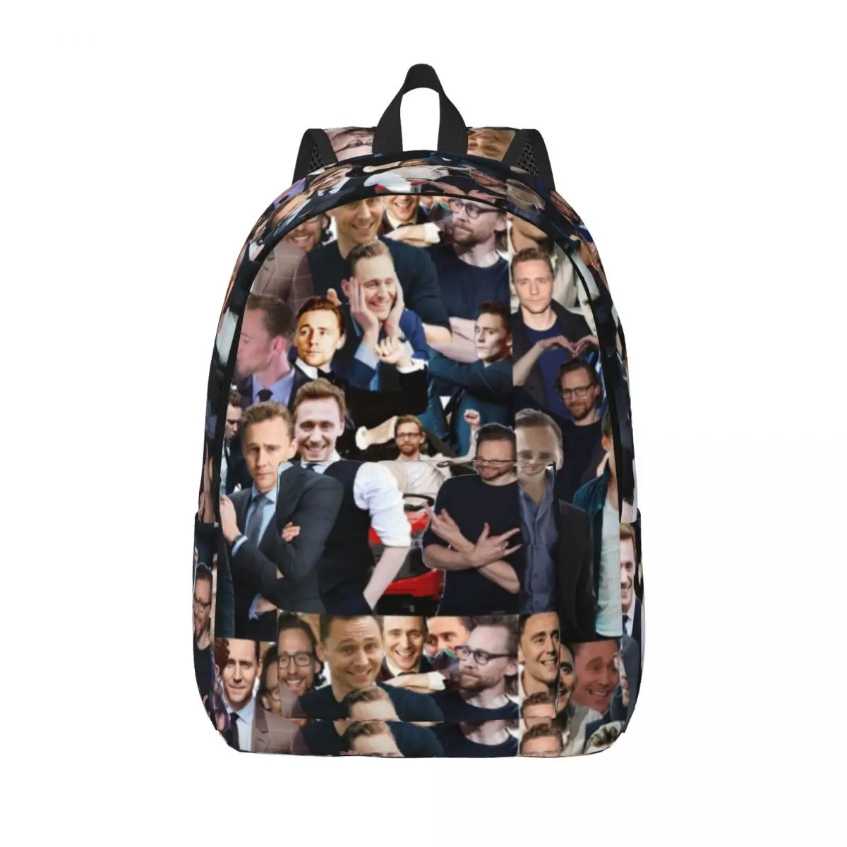 Tom Hiddleston Collage Backpack Elementary High College School Student Actor Bookbag Teens Canvas Daypack Hiking