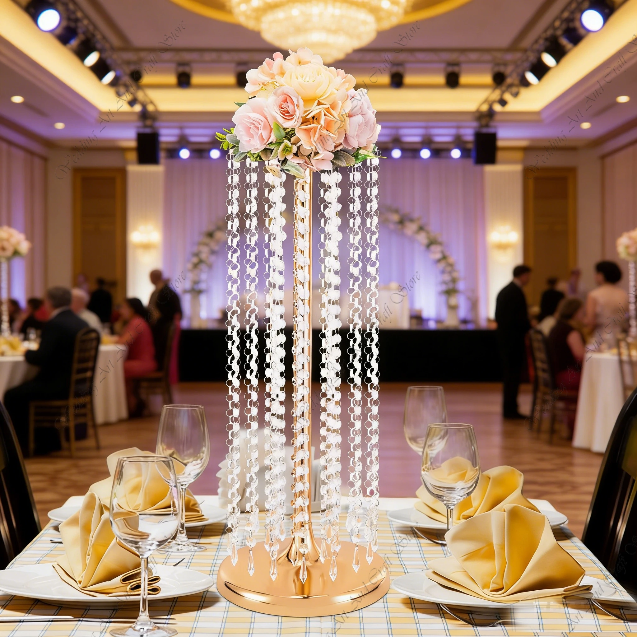 

10pcs f30 60-100cm Metal Gold Flower Stand Centerpiece Candlestick Candle Holder Road Lead Decoration for Wedding Event ivy734