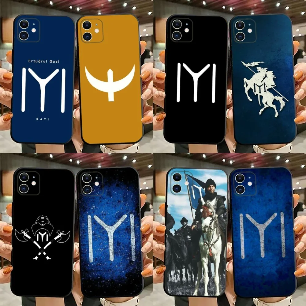 Restion Ertugrul Kayi Feel-Coque de téléphone en silicone souple, étui noir pour iPhone 15,14,13,12,11,Plus,Pro Max,XS,X, Poly, SE,Mini,8,7