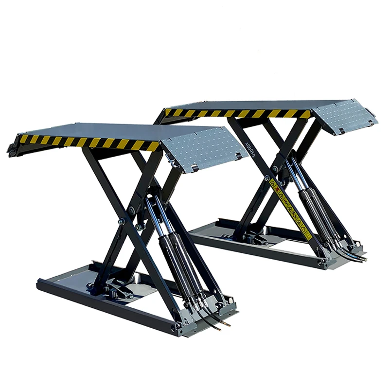 

New Hot Selling Ultra-thin Lift 4 Tons Load Small Scissor Lift Double Cylinder Car Scissor Lift with CE Certification