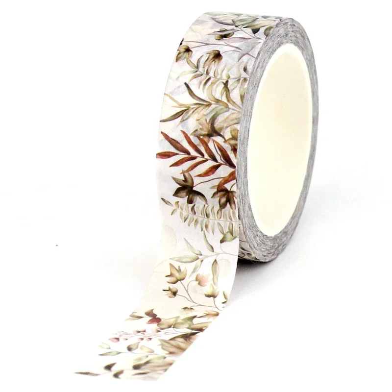 NEW 1PC 10M Decor Neutral Branches Leaves Washi Tape for Scrapbooking Journaling Adhesive Masking Tape Cute  Stationery Supply