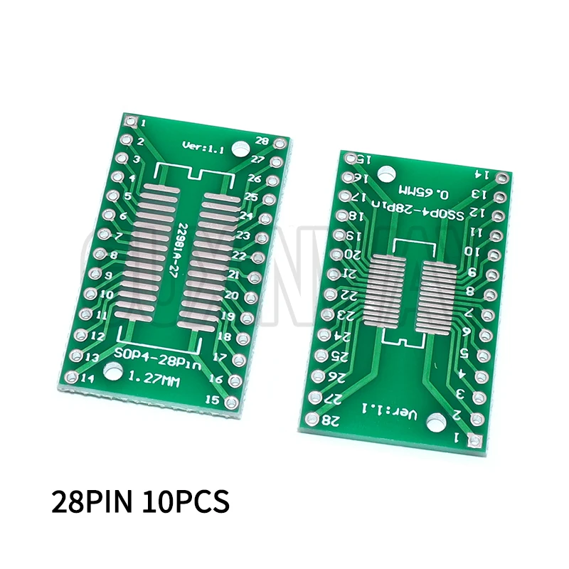 PCB-kit SOP8 SSOP10 SOP14 SOP16 20 24 28 56 naar DIP/SMD naar DIP IC-adapteraansluiting SOIC TSSOP-kaartadapterkaart 0,65 mm 1,27 mm