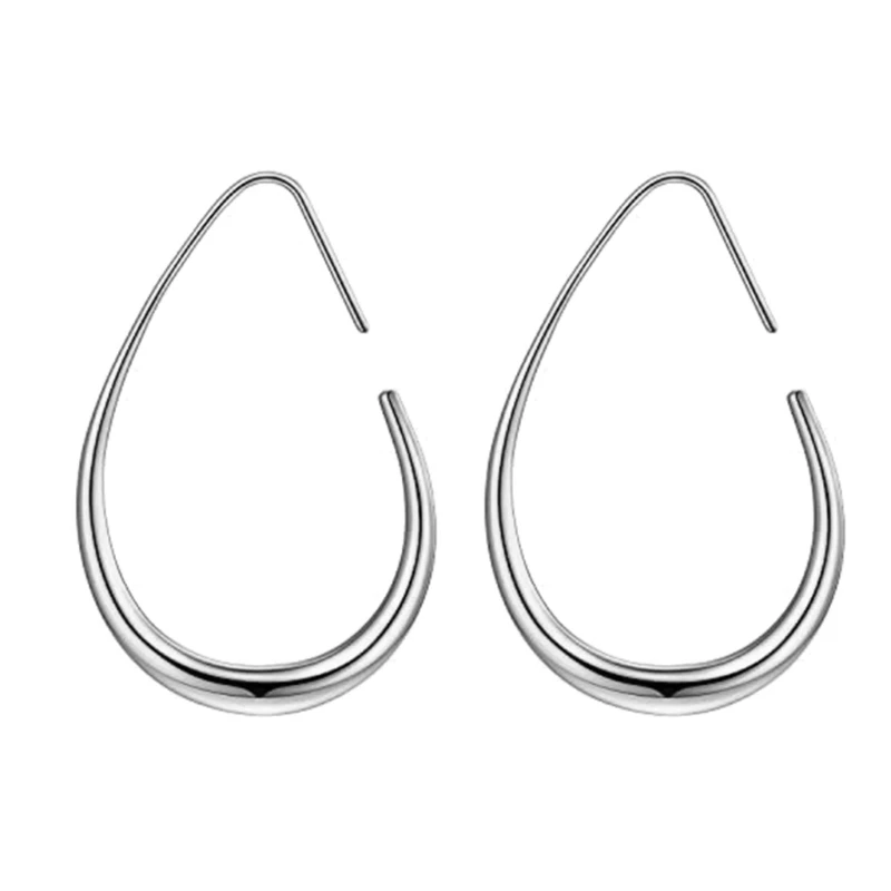 Contemporary Teardrop Hoop Earring Sophisticated Teardrop Ear Hoop Earring Modern Ear Decoration for Fashion Lover