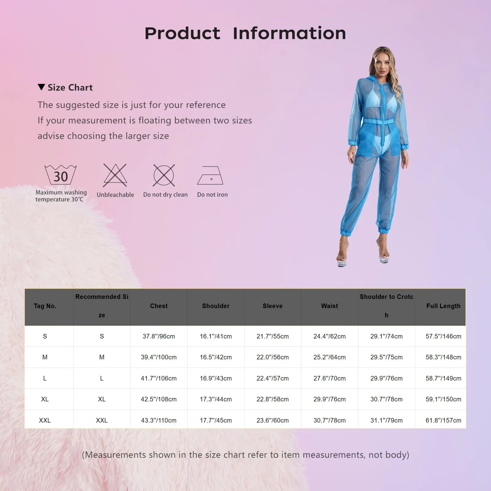 Women See Through Sheer Mesh Hooded Jumpsuit Long Sleeve Zip Up One Piece Full Bodysuit Lingerie Bikini Cover Up Nightclub Wear