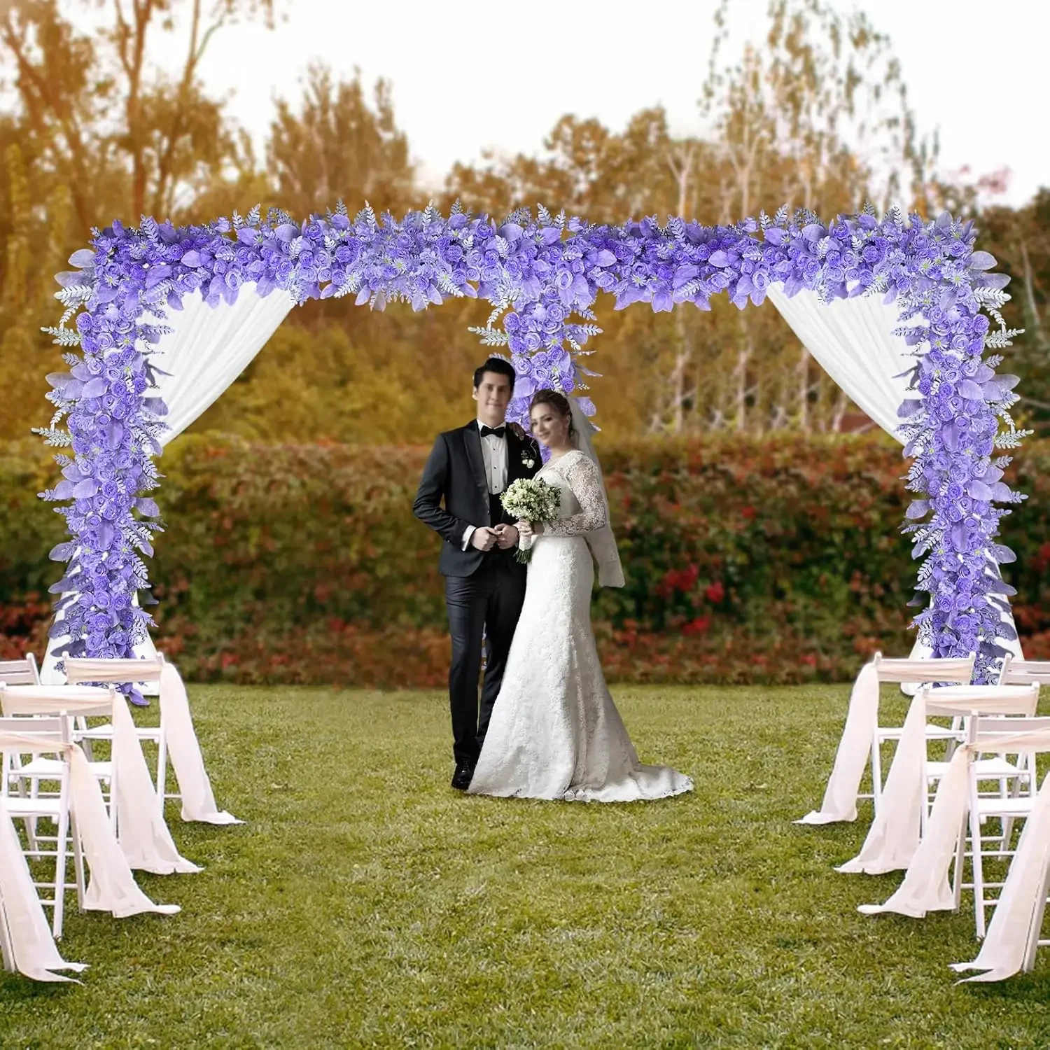 10x20ft Backdrop Stand,Party Backdrop Stand Pipe Kit Curtain Frame, Heavy Duty Square Metal Arch Frame for Wedding Party