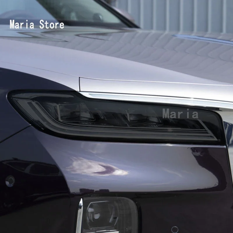 

For Red Banner H9 2020-2023 Car Headlight Protective Film Transparent Black TPU Light Repair Sticker Accessories