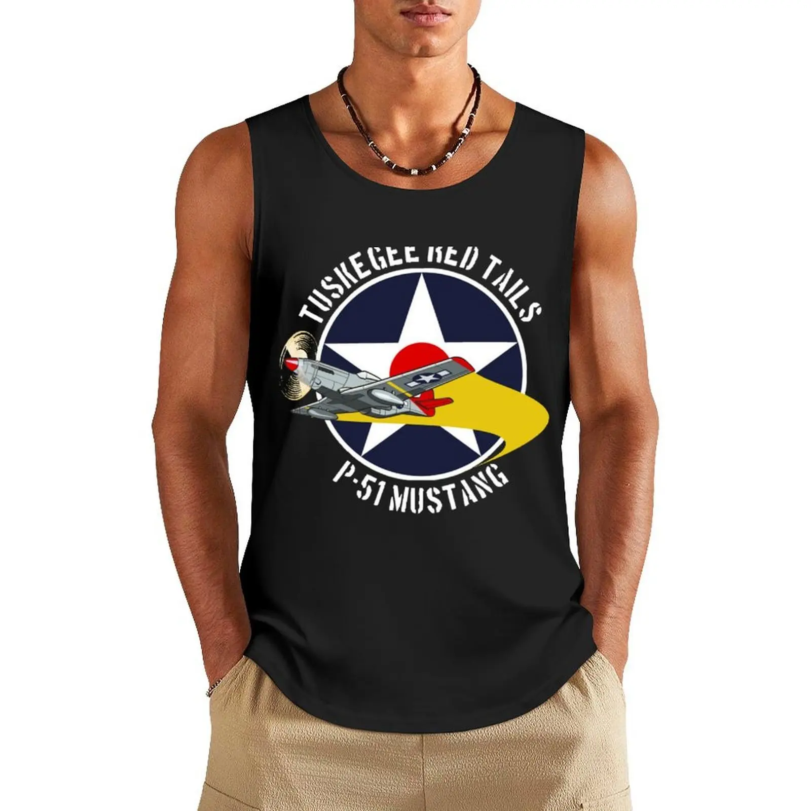

Tuskegee Red Tails T-Shirt-2400 Tank Top gym wear men Sleeveless men clothing men sleeveless
