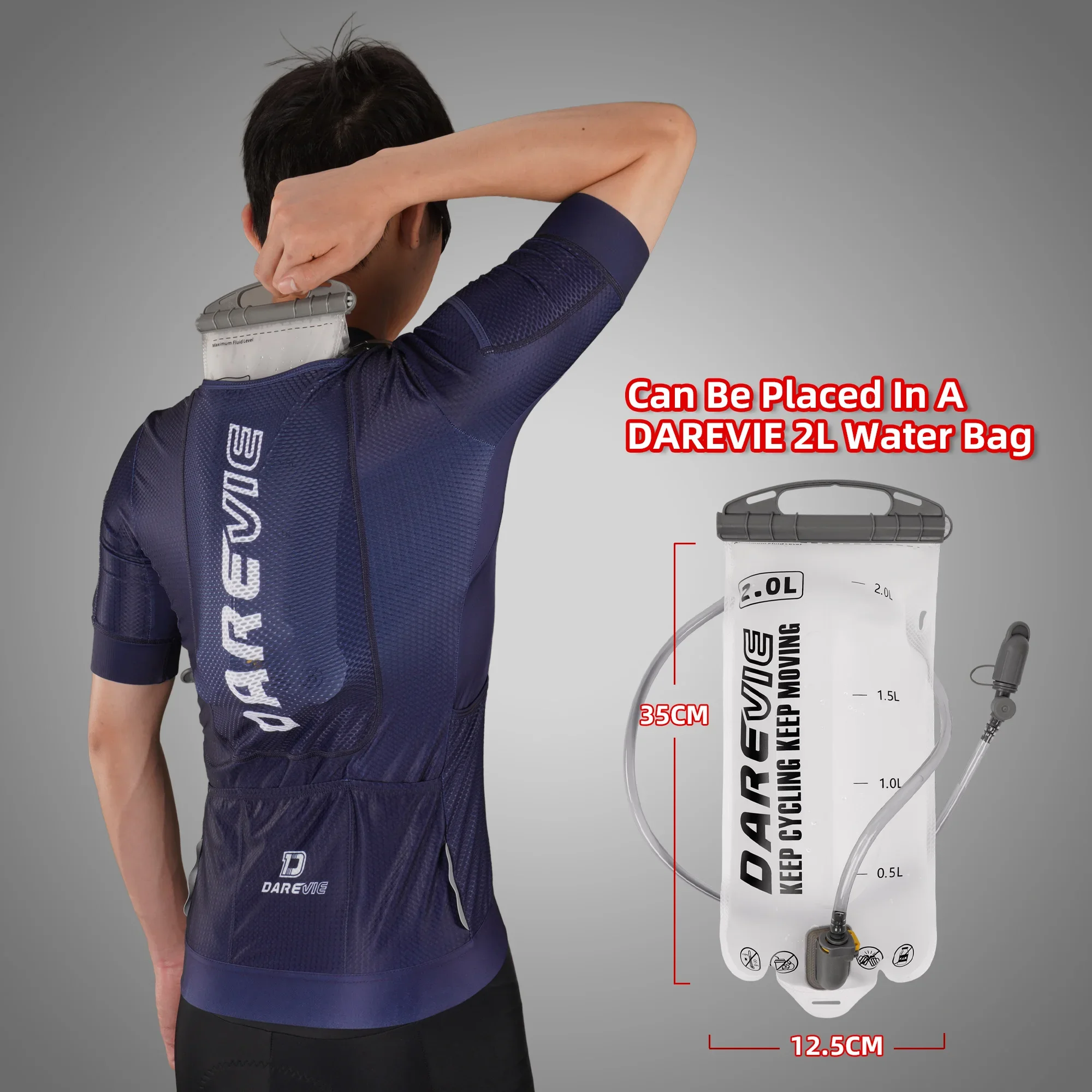 

DAREVIE Мужская велосипедная майка высокого класса, 8 карманов, для длительных поездок, нескользящая и дышащая