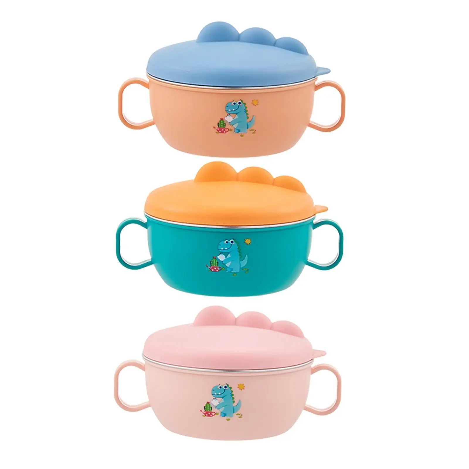 Children Food Bowls Stainless Steel Food Serving Bowl Rice Bowl Training Bowl Removable Baby Bowls Flatware Bowls Container