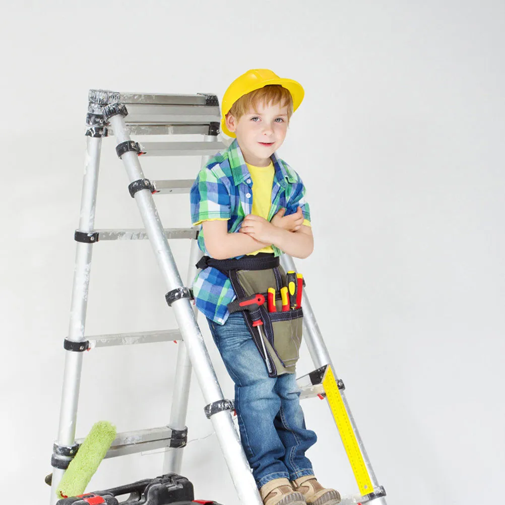 9Pcs Kids Construction Hard Hat Set Bright Color Pretend Play Engineer Safety Cap for Indoor Outdoor Role Play Party Costume - view 2