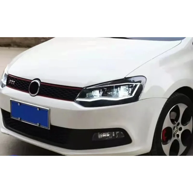 

Автомобильная светодиодная фара для VW Polo 2011-2018 DRL, указатель поворота, дальний свет, линза проектора «ангельские глазки», аксессуары для автоматического освещения