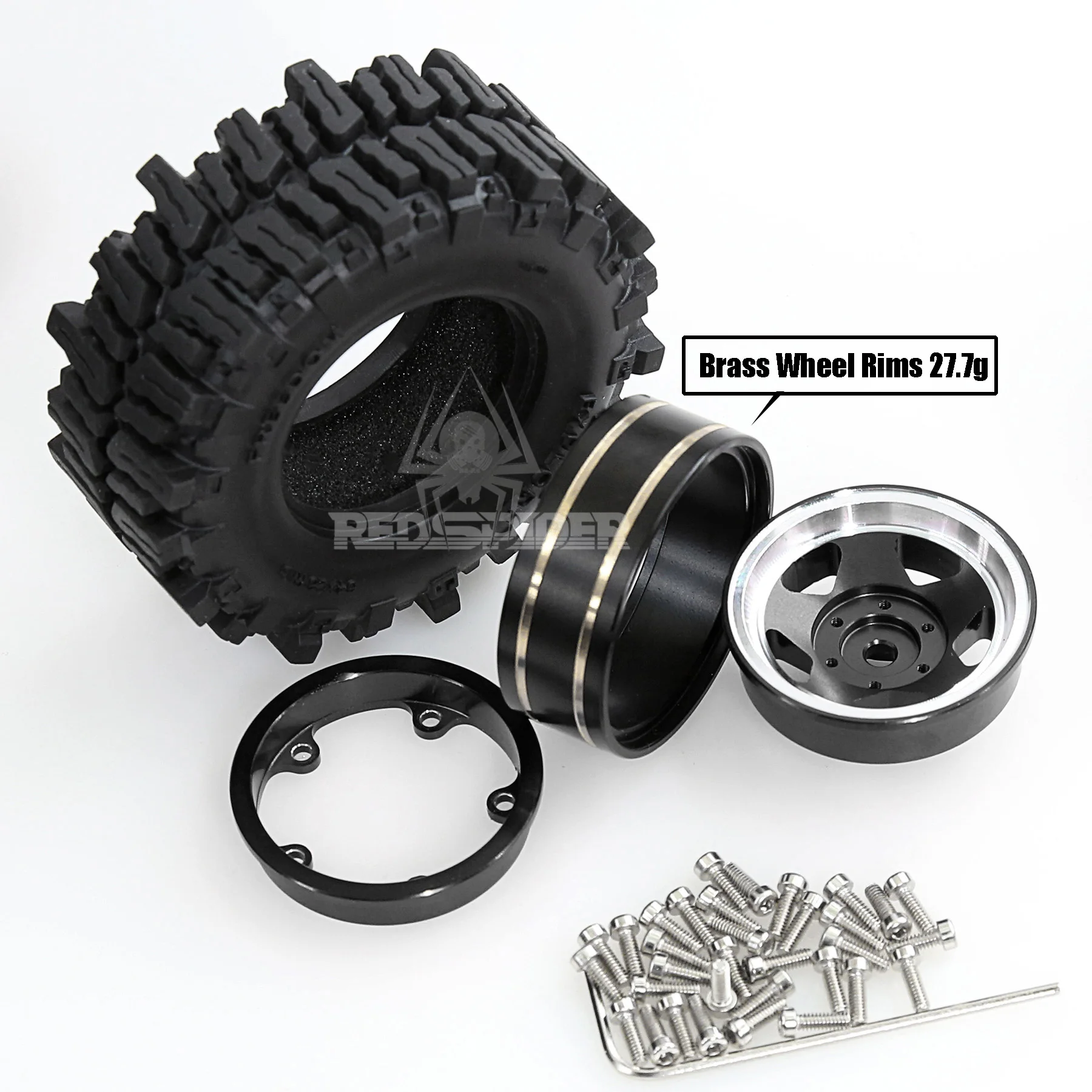 1.3 rodas e pneus Beadlock para carro rastreador RC 1/18 TRX4M FCX18,1/24 SCX24 FCX24, rodas e pneus de caminhão RC