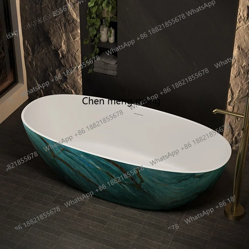 

Artificial stone oval bathtub B & B, free-standing marble, bath