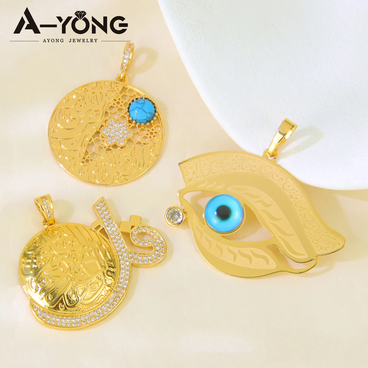Dubai Mode Geometrische Anhänger 21k Gold Überzogene Türkische Vintage Münzen Halskette Anhänger Arabisch Muslimische Frauen Party Schmuck – Detail 5