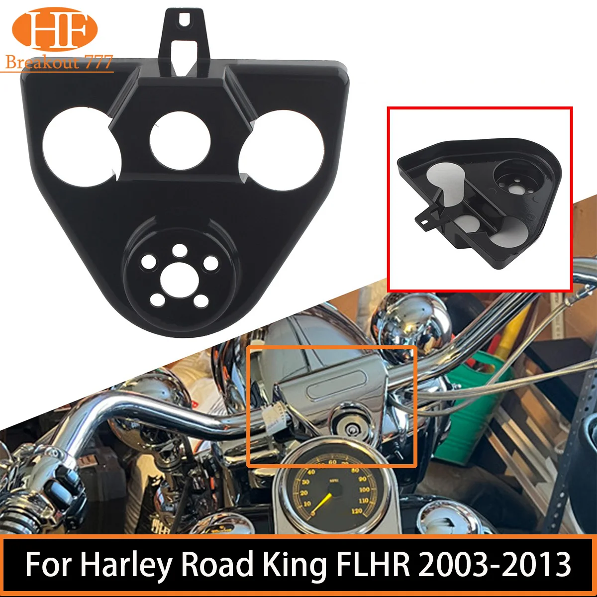 Motorcycle Handlebar Riser Cover Black Motorcycle Accessories For Harley Road King FLHR 2003-2013