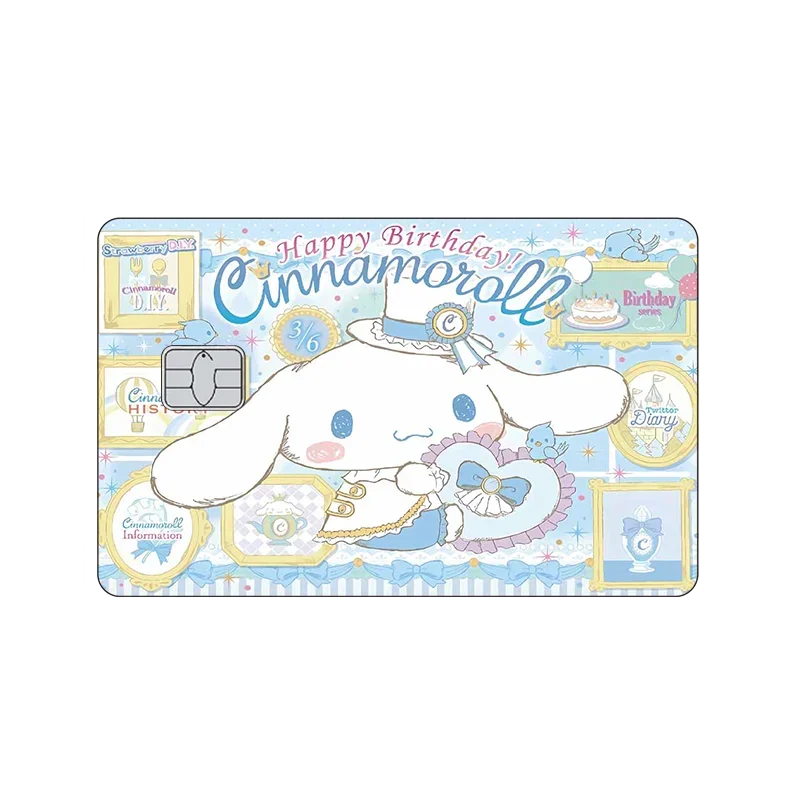 Sanrios New Cartoon Cute Credit Debit Card Stickers Hello Kitty Hd Pvc Waterproof Sticker Decor Kuromi My Melody Bank Card Decal
