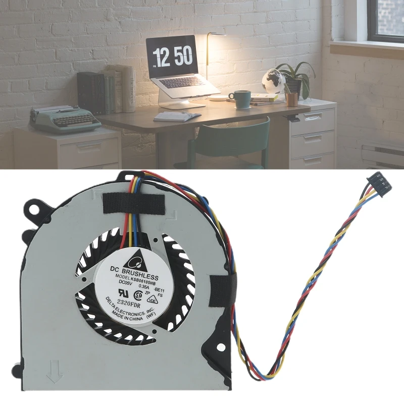 Notebook Cooler Fan Mechanical Laptop Radiator for HP 260 G1 G2 DM PC KSB0505HA-C 5V 0.368A 4 pin CPU Cooling Fan