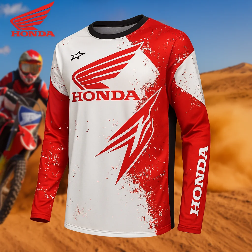 

Honda Off-Road Motorcycle Long Sleeve Racing Shirt, Quick Dry Outdoor Mountain Bike Top, Breathable Sportswear for Men