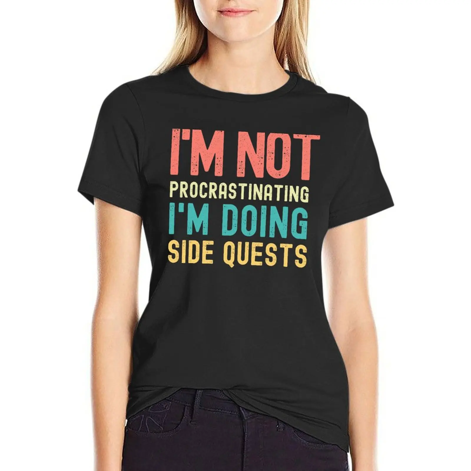 I'm not procrastinating I'm doing Side Quests T-Shirt sports fans Female clothing cute t-shirts for Women