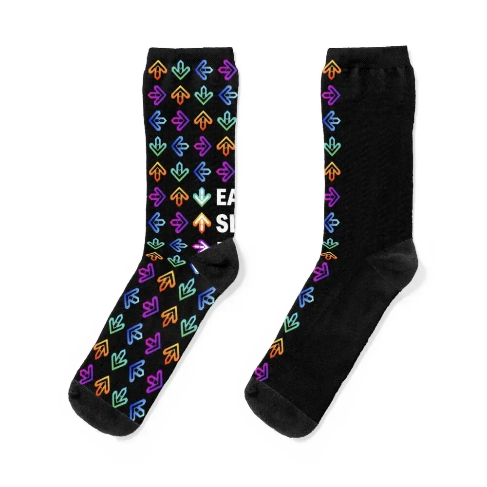 Eat. Sleep. DDR. Repeat. - White Socks christmas gifts short cotton Socks Ladies Men's