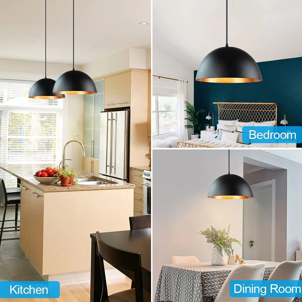 Imagem -04 - Nordic Retro Led Industrial Pendant Light Lustre de Ferro Iluminação Interior Sala de Estar Decoração para Casa Cozinha Lâmpadas Suspensas Pretas