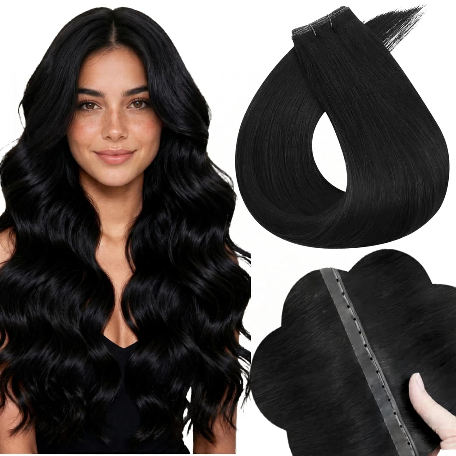 Full Shine Butterfly Weft Hair Extensions Pu Holes Weft Hair Extensions 100G 5Pcs Seamless Fit Full Head Add Length