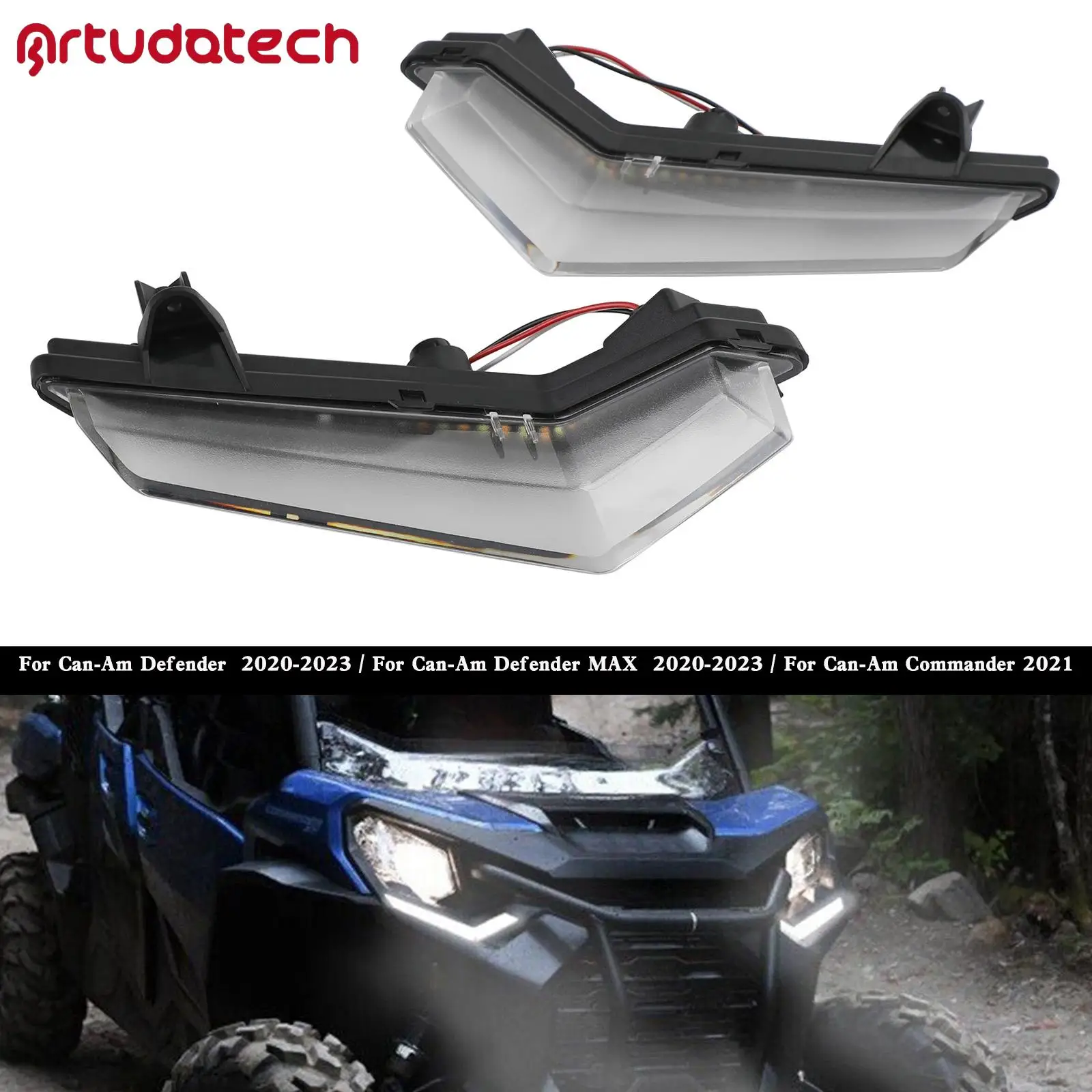 

LED Front Turn Signals Light Daytime Running for Can-Am Defender Max 2020 2021 2023