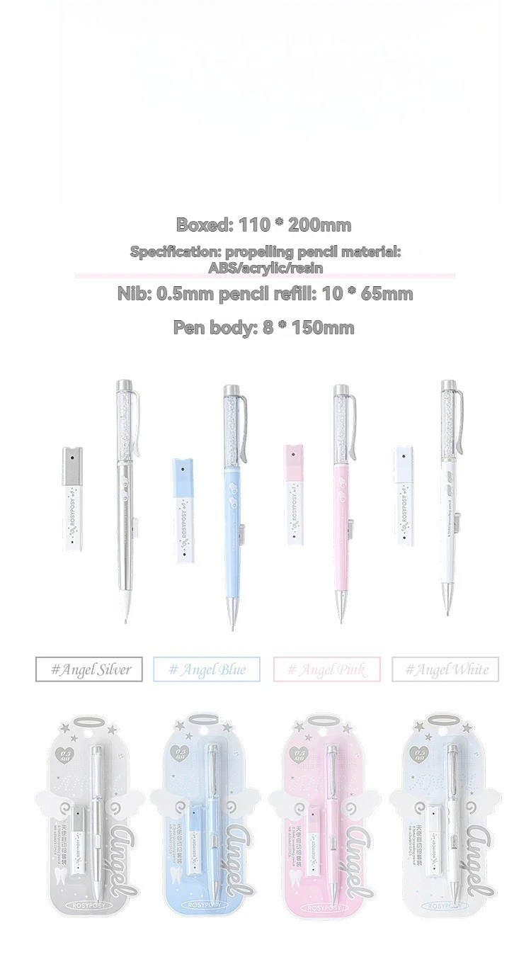 1PC Engel Automatische Mine Set Hohe Schönheit Stil Grundschüler Blei Core Set Student Spezifischen Bleistift – Detail 4