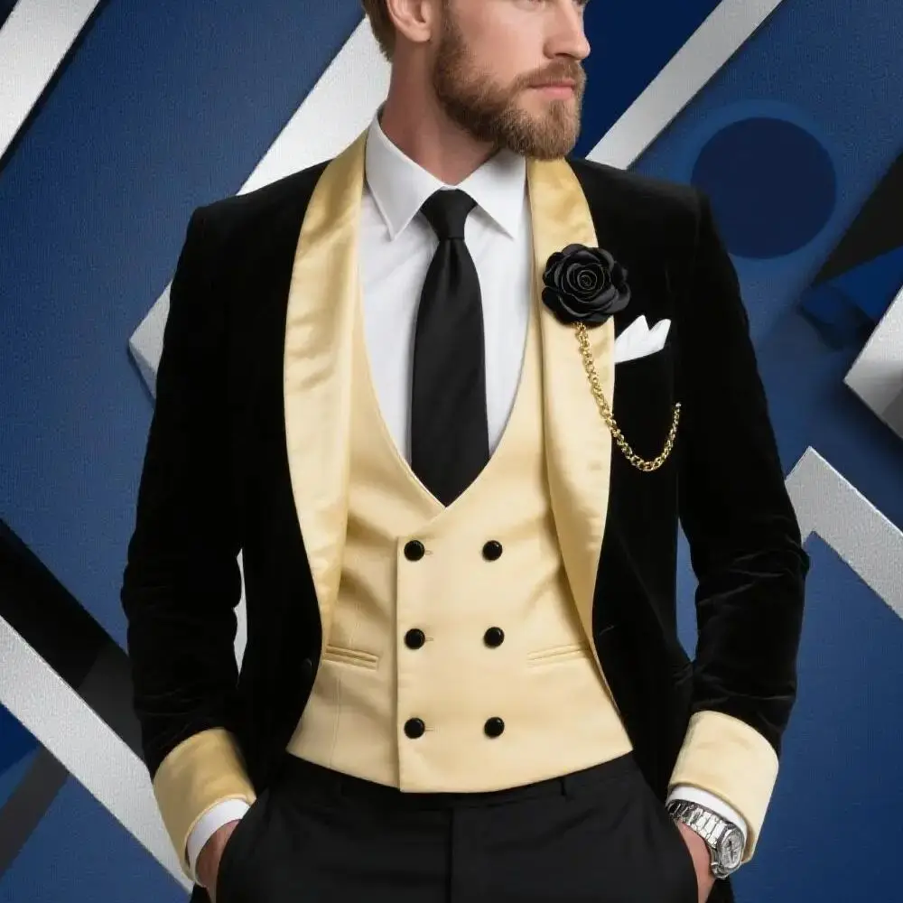 

3 Pieces Costume Slim Fit Men Suits Formal Business Suits Groom Tuxedos for Wedding Party Prom Suits Jacket Pant Vest