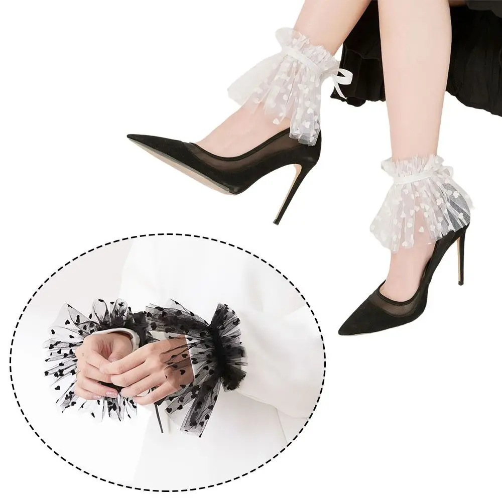 

Новые съемные манжеты-рукава DIY из черного/белого кружева, накладные рукава в стиле Лолита для сценических выступлений