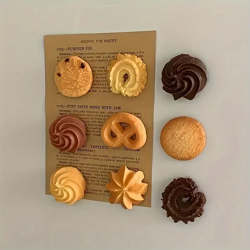 New Fun Creative Cute Biscuit Refrigerator Magnet 6pcs Decoration Chocolate Photos Resin Stickers Halloween Christmas Eve fridge