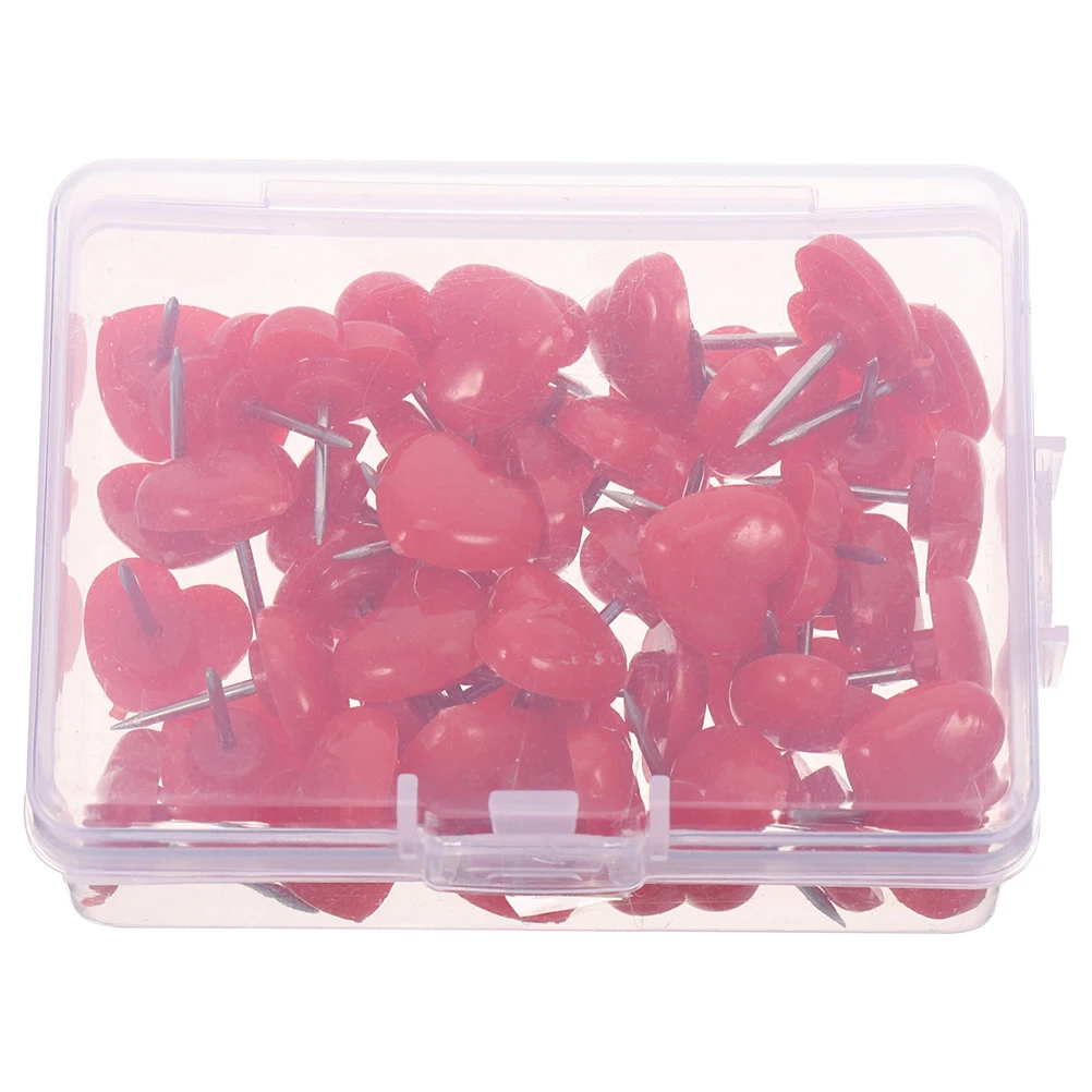 

100Pcs Decorative Heart Pin Tacks: Cute Thumbtacks for Office and School, Strong Holding Push Pins with Elegant Metal Finish