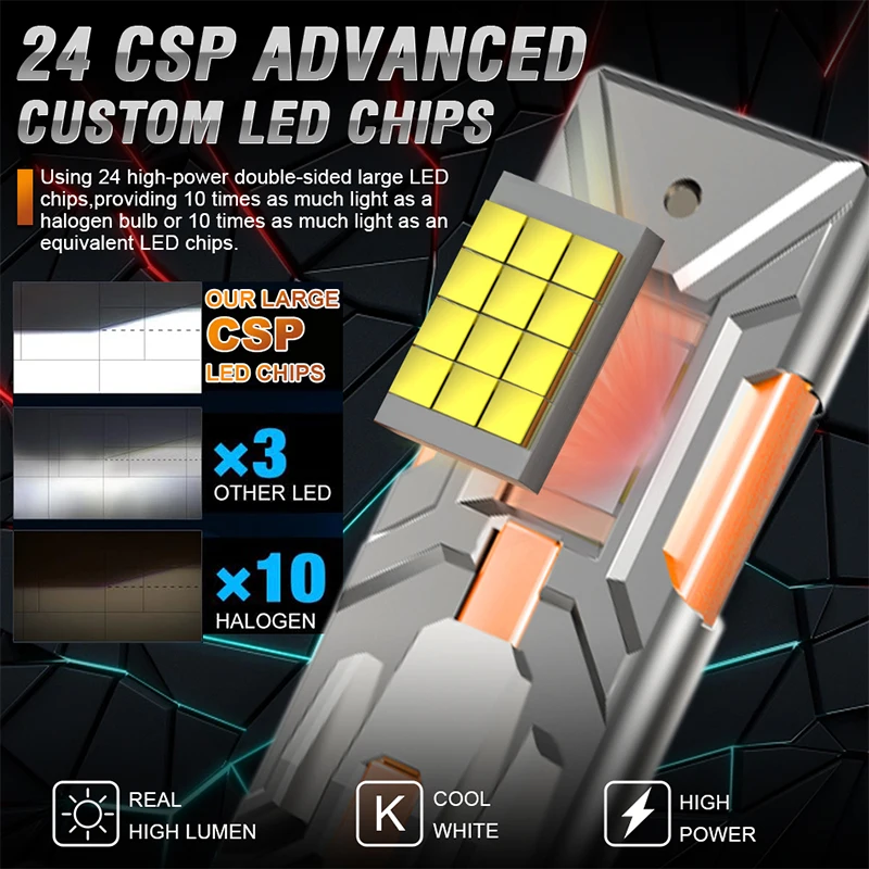 6600 واط 62000000LM H7 H4 H11 Led المصباح عالية الطاقة 9084 CSP Canbus H8 9005 HB3 9006 HB4 9012 HIR2 توربو مصباح سيارة Led المصابيح الأمامية #2