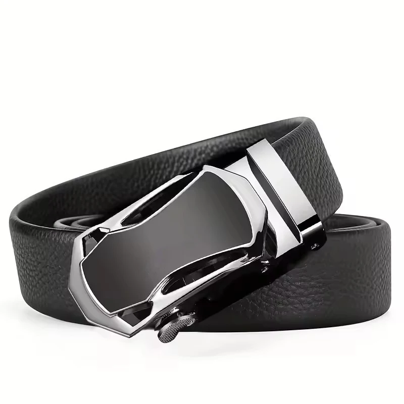 Berühmter Markengürtel für Herren, hochwertiges Leder, Luxusgürtel, Metallgürtel mit automatischer Schnalle, Business-Freizeit-Trendgürtel, für ideale Geschenke – Detail 6